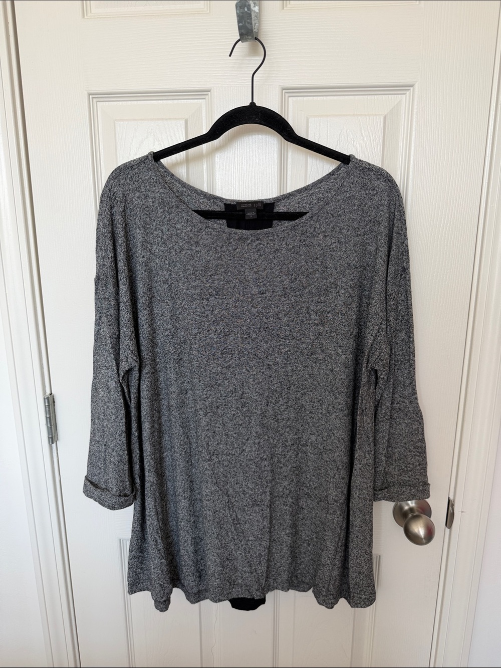 J. Jill Heathered Gray Scoop Neck Relaxed Top
